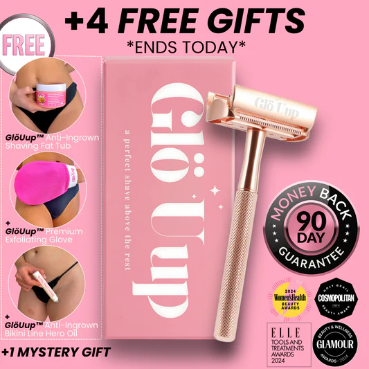 GlöUup Razor product bundle with free-gift offer shown on the merchant product page